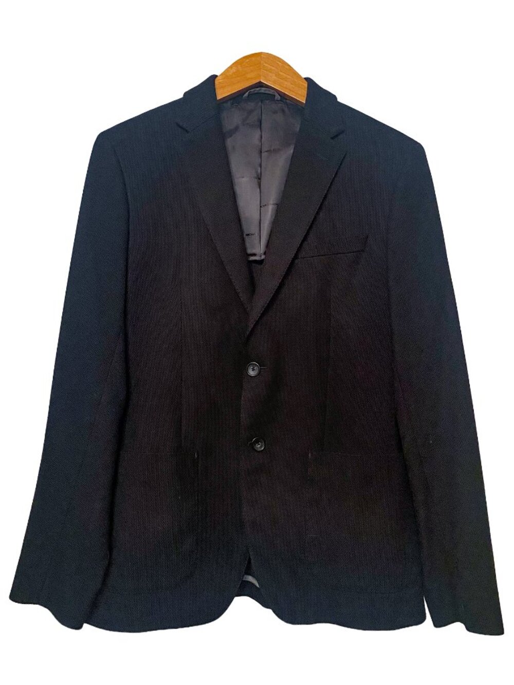 Michael Kors Men's Black Twill Notch Collar Blazer Jacket 38R Sport Coat